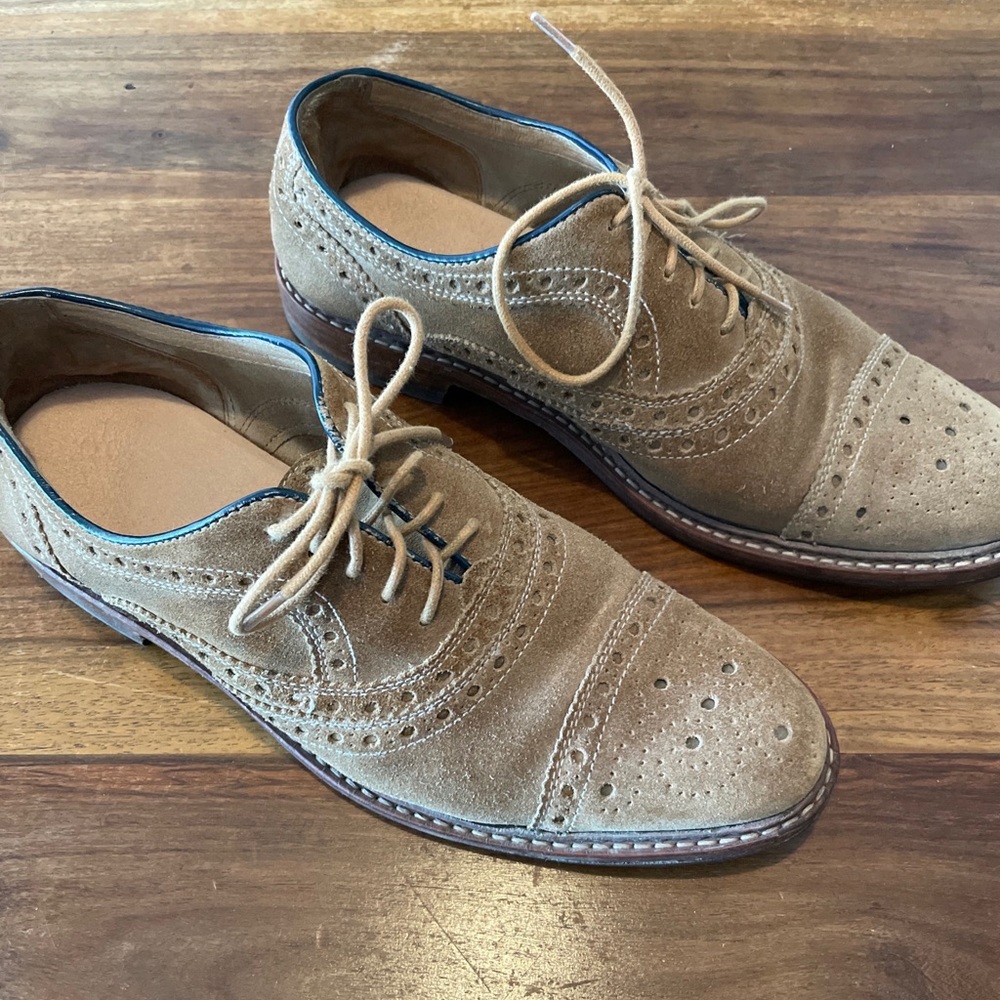 Johnston & Murphy Men's Suede Wingtip Oxford Dress Shoes (20-1336) Size 8.5 Med